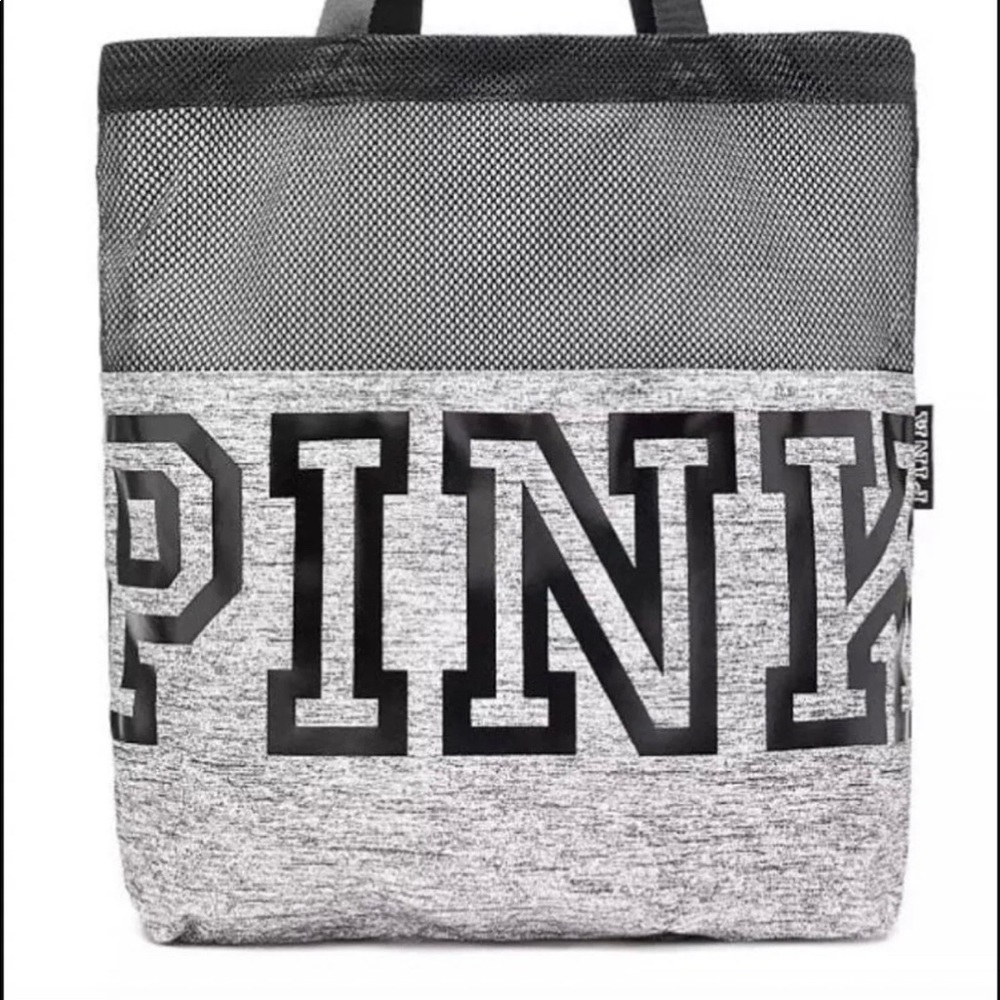 Pink Victoria’s Secret Gray Gym Tote Bag